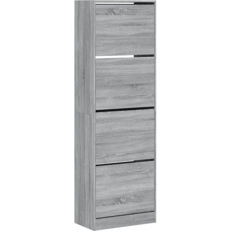 Maison Exclusive - Scarpiera 4 Cassetti Ribaltabili Grigio Sonoma 60x34x187,5 cm