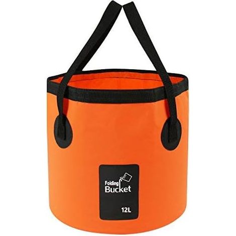 Seau pliable - Conteneur de rangement pliable pour le camping, le voyage, la pêche, la navigation de plaisance et le jardinage - Orange-AquaForge (1/5)