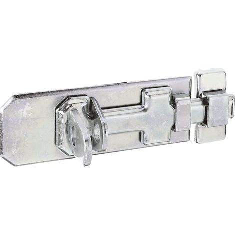 Verrou de sécurité porte-cadenas avec poignée plate et boucle serrée électro-galvanisé passivé à couche épaisse platine 120 x 45 mm kit de 10 (1/2)