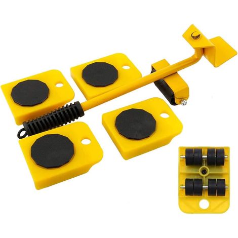 1pc Furniture Lifter - Kit de transport de meubles Roulettes - Outil de déplacement de meubles Heavy Duty (jaune) (1/5)