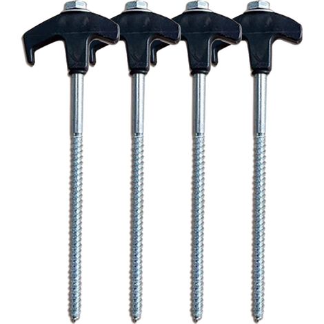 Lot de piquets de tente vissables 20 cm heavy duty - Piquets d'ancrage en acier pour camping, solide tenue sur tous terrains (1/5)
