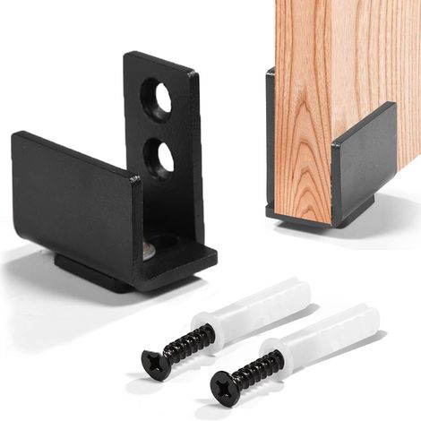 Guide Porte Coulissante - Acier Au Carbone - Pour Porte De Grange Coulissante - Épaisseur Porte 25 à 35 mm - Fixation Murale Inférieure - 1 Pièce (1/5)