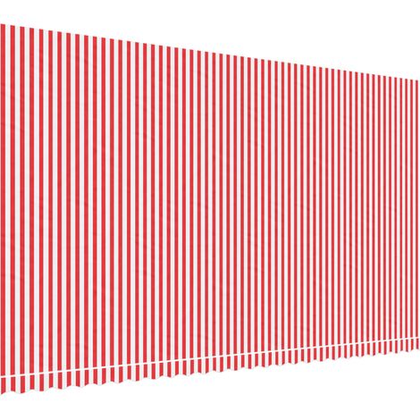 Awning Replacement Fabric Red and White 6x3.5 m Polyester vidaXL
