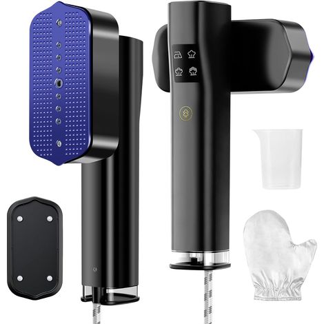 Défroisseur vêtement 1200W – Défroisseur vapeur avec écran LED, chauffe rapide 15s, 3 modes vapeur, Violet. Compact et portable, il se transforme aussi en fer à repasser voyage 2‑en‑1 (1/5)