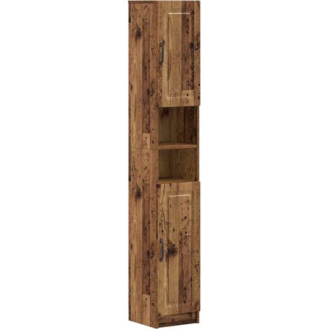 Badezimmerschrank mit offenem Regal UTRECHT Altholz vidaXL (1/5)