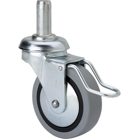 rueda giratora espiga lisa m12x29 freno varil.33bsrfv60cp-pgi goma gris liso (1/2)