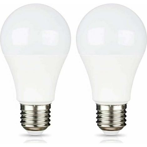 Ampoule LED E27 - 9 W - 6500 K Blanc Froid - 12 V / 24 V - Pour Panneau Solaire Caravane Bateau Garage Jardin - Lot de 2