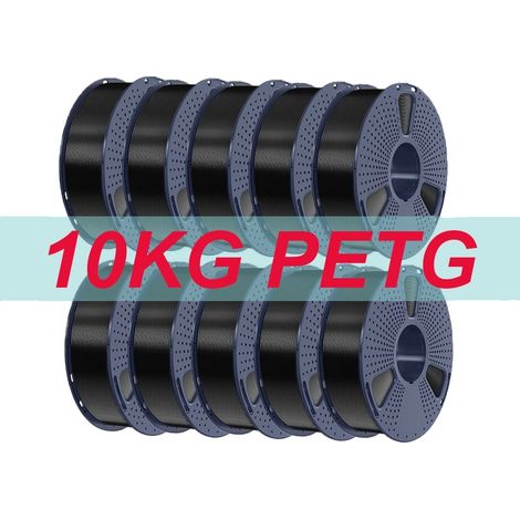Filamento per stampa 3D, elevata resistenza, eccellente adesione tra gli strati, -PETG-Nero-10kg (1/2)