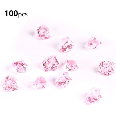 100 Acryl-Eiswürfel in Steinoptik für Dekorationen und Vasen, authentisch und glänzend, Maße 11 x 14 mm (1/5)