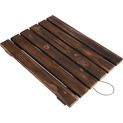Support Mural en Bois Massif Carbonisé 29 X 40 Cm pour Fougères et Orchidées, Jardinière Verticale Suspendue Décorative pour Balcon et Intérieur, Panneau de Fixation Naturel (1/5)