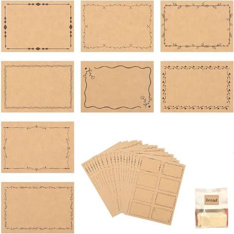 Étiquettes autocollantes imprimables, 8 autocollants par feuille, 20 feuilles, étiquettes adhésives, étiquettes pour scrapbooking, vêtements vintage, sacs de déménagement, cadeaux, 8 styles (1/5)