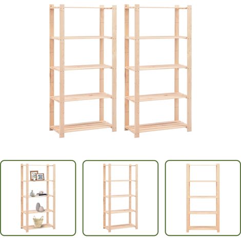Rangement domestique - Étagères de rangement à 5 niveaux 2 pcs 80x38x170 cm 250 kg (1/5)