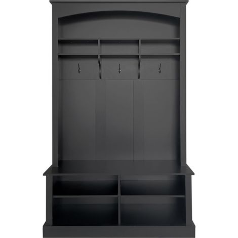 CAIziSet vestiaire banc + porte-manteaux, rangement chaussures,120x40x190 cm (1/5)