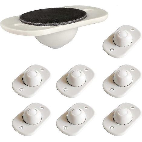 Lot de 8 mini roulettes pivotantes auto-adhésives en plastique ABS, compatibles avec les meubles à monter soi-même. Elles sont mignonnes, robustes, silencieuses et offrent un roulement fluide. (1/5)