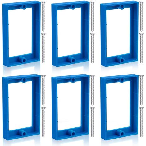 Lot de 8 rallonges de boîte électrique simple avec 16 vis pour boîtes électriques et interrupteurs, bleu (1/5)