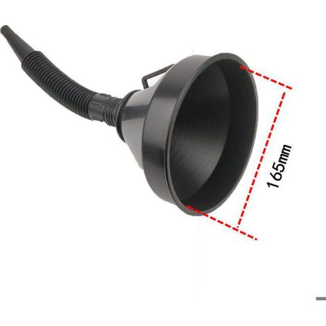 Entonnoir Filtrant - Bec Verseur Flexible - Filtre Amovible - Diamètre 165 mm - Plastique Noir - 1 Pièce (1/5)