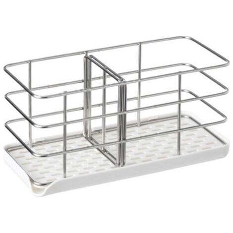 Schwammhalter aus Edelstahl 304, multifunktional für die Küchenspüle, Spülbecken-Organizer, Abtropfschale, Seifenschale, verstellbare Hängeplatte