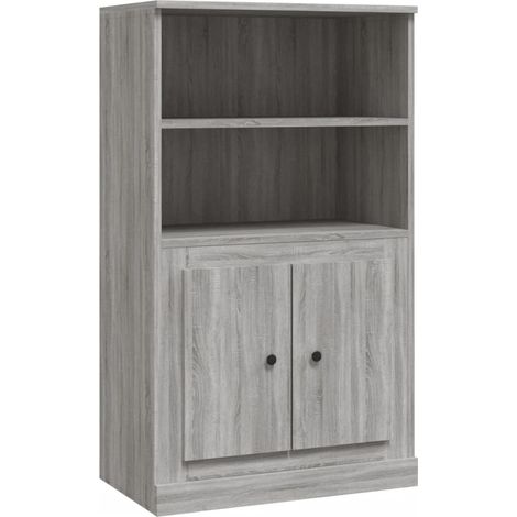 Credenza buffet cassettiera mobile contenitore organizer cucina soggiorno soggiorno alto sonoma 60 x 35,5 x 103,5 cm pannelli compositi grigio 020035378