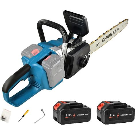 Motosierra eléctrica, 3000 W de potencia, funcionamiento inalámbrico, con 2 baterías. (1/2)