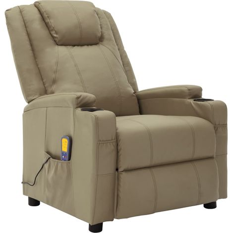 Fauteuil de massage inclinable Cappuccino Similicuir (1/5)