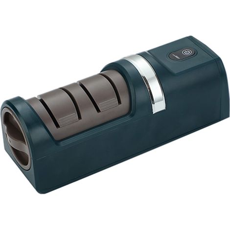 Affilacoltelli elettrico verde scuro per cucina, ricaricabile tramite USB, automatico, ad alta velocità e resistente, ideale per coltelli smussati, 17,8 cm (7 pollici). (1/2)