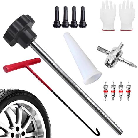 Lot de 13 outils de réparation pour valve de pneu de voiture, camion, moto (1/5)