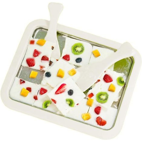 Mini Ice Cream Machine, Machine à Crème Glacée Instantanée, Ice Roll Plaque, avec 2 Spatules pour Faire de La Crème Glacée, Machine à Crème Glacée pour Sorbet, Yogourt Glacé, Gelato (1/5)