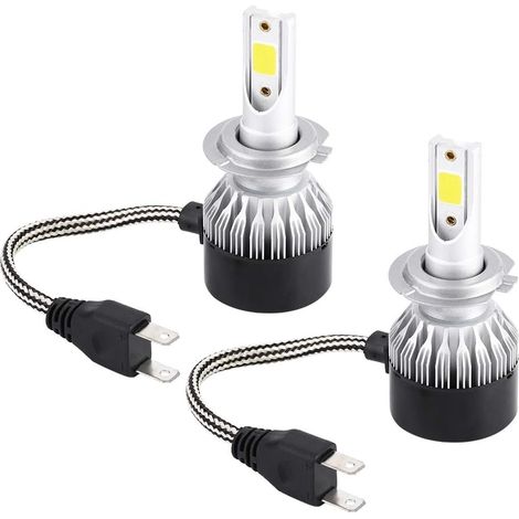 2pcs H7 Super Bright Car Headlight Bulbs Mini LED Headlight Kit 55W 6000K (1/5)