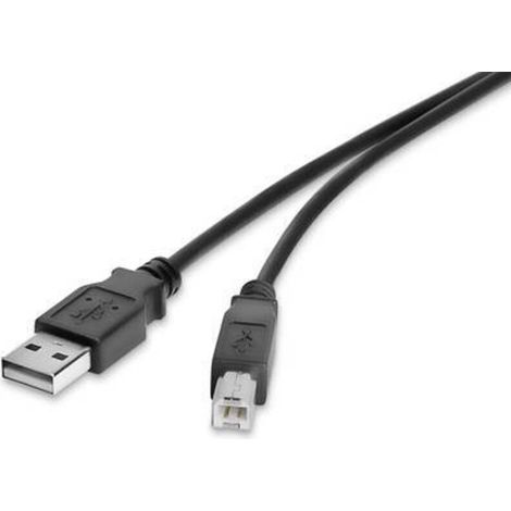 Câble USB USB 2.0 USB-A mâle, USB-B mâle 0.50 m noir contacts dorés RF-4463067 W648601 (1/3)