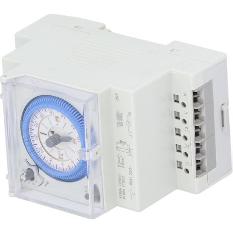 Minuteur mécanique 24h, interrupteur horaire rail DIN avec réserve de marche SUL 181d, 110-230V, programmateur quotidien (1/5)