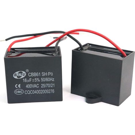 2 Stück CBB61 16uF 450V AC 50/60Hz Lüftermotor-Stromkondensator (1/5)