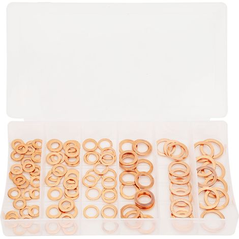 Lot de 110 rondelles plates en cuivre pour fixation et étanchéité, kit d'assemblage pour pompes et automobiles (1/5)