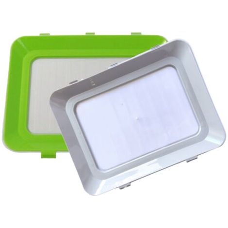 Boite a Lunch Boite a Lunch Box Fresh & Clik I Lot de 2 Plateaux de Conservation Alternative à Film Plastique Alimentaire I Film Alimentaire reutilisable
