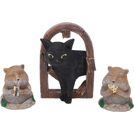 3 figurines de gopher en résine, simulation d'animal, décoration de jardin, ornements de sculpture pour chat (1/5)
