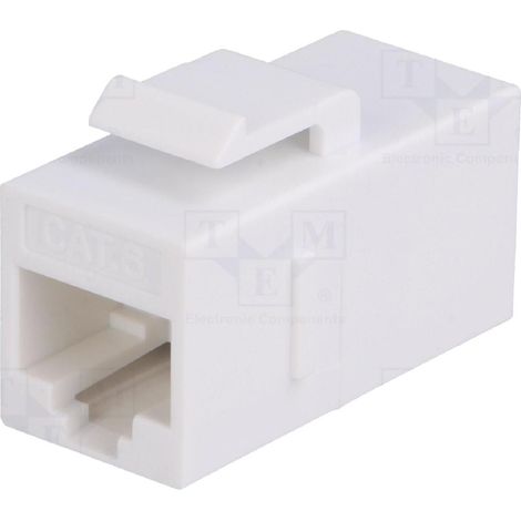 RJ45 femelle droit x2 Cat.6 Keystone - blanc