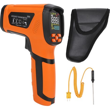 Thermomètre portatif avec écran LCD couleur, rapport 50:1, pistolet de température infrarouge sans contact pour usage industriel -40-1200 ℃ -40-2192 ℉ (1/5)