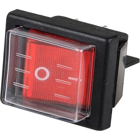 Interrupteur à bascule étanche SPST 4 broches 36 x 29 mm pour aspirateurs industriels avec couvercle étanche (1 pièce) (1/5)
