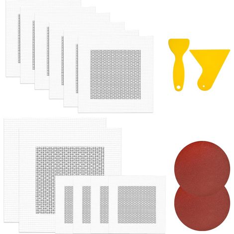 Kit 16 Patchs Réparation Murale - Aluminium et Fibre - Adhésif Fort pour Placo - Idéal Trous et Fissures - Tailles 5, 10 et 15 cm (1/5)