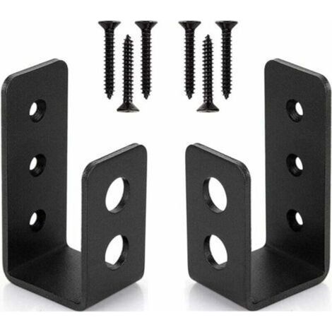 Lot de 2 Supports de Porte Robustes en Acier pour Portes de 2 x 4 - Barre de Sécurité en Forme de U Accessoire pour porte de garage, avec caractéristiques : Accessoire, Acier, Porte (1/5)