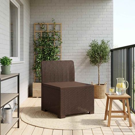 vidaXL Sillón Individual de Jardín Apariencia de Ratan PP Marrón (1/4)