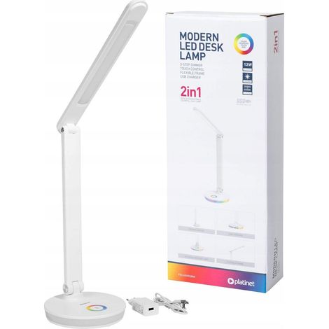 Platinet PDL400 Lampada da Scrivania LED con Porta USB RGB