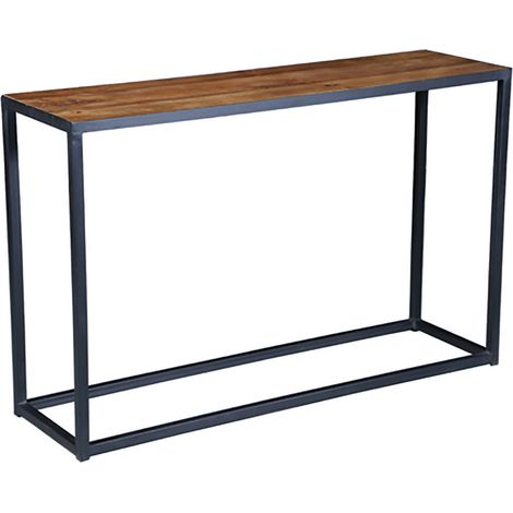 BOSQUE - Console avec Plateau en Bois et Structure en Acier (1/3)