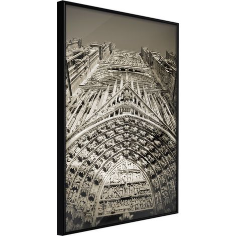 Affiche Murale Encadrée "Paris Monument" 30 x 42 cm Noir