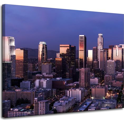 Architekturmotiv von Los Angeles auf Leinwand, 100 x 80 cm