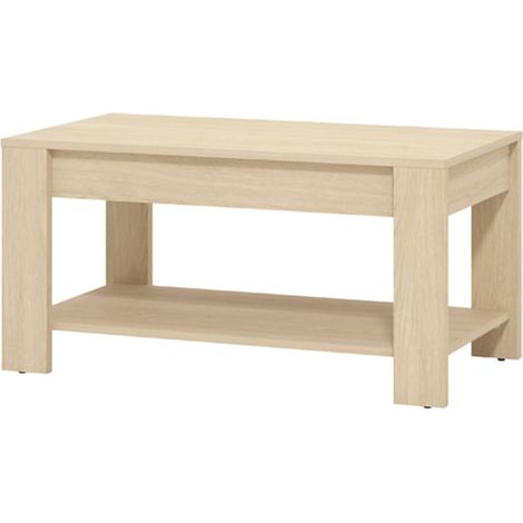 Couchtisch Signa, 1 Fach, rechteckig, Ablage in Eiche-Optik, 90x50x46h cm, Braun Eiche