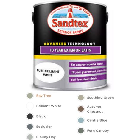 Sandtex 10 Year Exterior Satin - Black - 750ml
