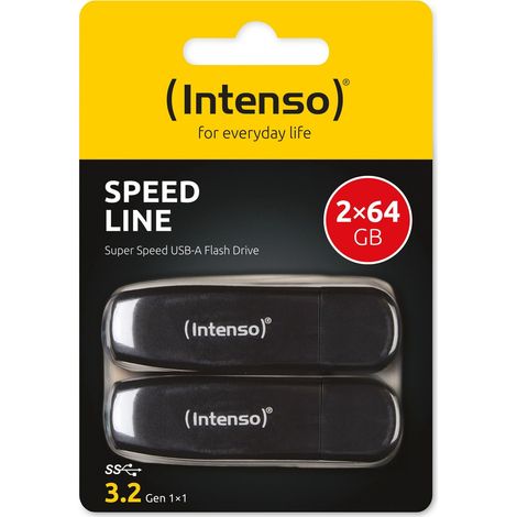 Clé USB INTENSO Speed Line 3533494 USB 3.2 64 Go Pack de 2
