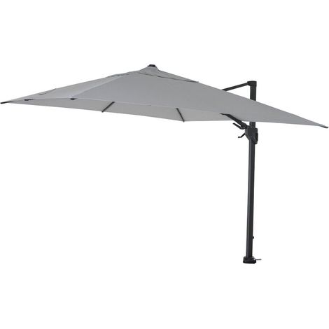 PINO N+ Ampelschirm 300x300 cm grau-meliert Gestell Alu anthrazit, Streben Aluminium, Bezug 100% Polyester, 280/m² grau-meliert, UPF 50+ (1/4)