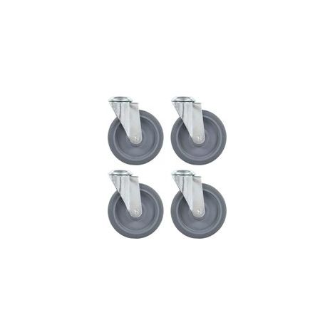 Ruote piroettanti con foro per bullone, 4 pezzi, 125 mm - Crezuo (1/4)