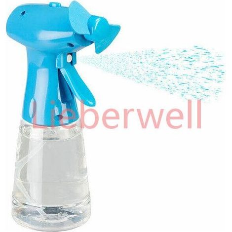 400ml Water LIEBERWELL Rechargeable Portable Fan with Mist Sprayer, Tank, USB Powered, 3 Speeds, Flashlight, White (1/5)